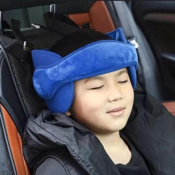 Imagem de Apoio de Cabeça Infantil para Assento de Carro e Cadeirinha Azul