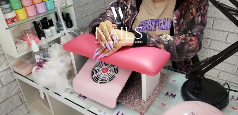Imagem de Apoio de Mão Para Manicure Modelo Basic Nail Designer Profissional Pink