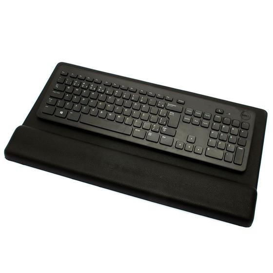 Imagem de Apoio de punho para teclado ergonômico em poliuretano da Prolabore. Com extensão para o teclado