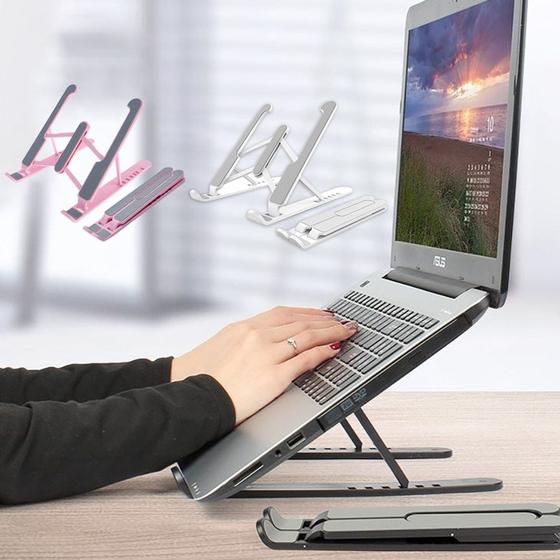 Imagem de Apoio Suporte Notebook Laptop Ergonomico Dobravel de Plástico