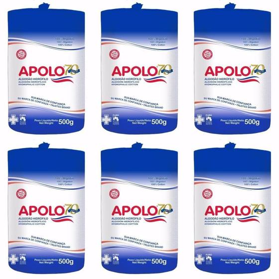 Imagem de Apolo Algodão Rolo 500g (Kit C/06)