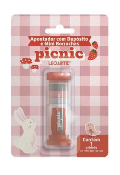 Imagem de Apontador Com Deposito e 4 Mini Borrachas Picnic - Leonora