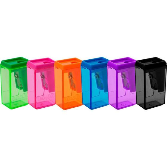 Imagem de Apontador com Depósito Léo e Léo Bloco 4CM ROSA/ROXO Caixa com 24 Unidades