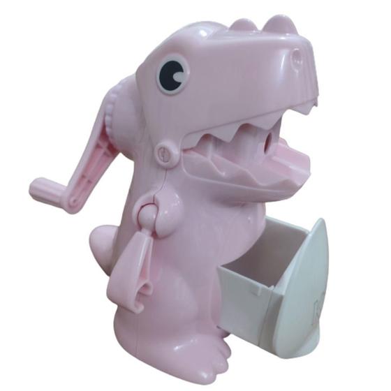 Apontador De Lápis Manual c/ Manivela e Depósito Dinossauro Rosa KZ229 Menor preço em Apontador De Lápis Manual c/ Manivela e Depósito Dinossauro Rosa KZ229