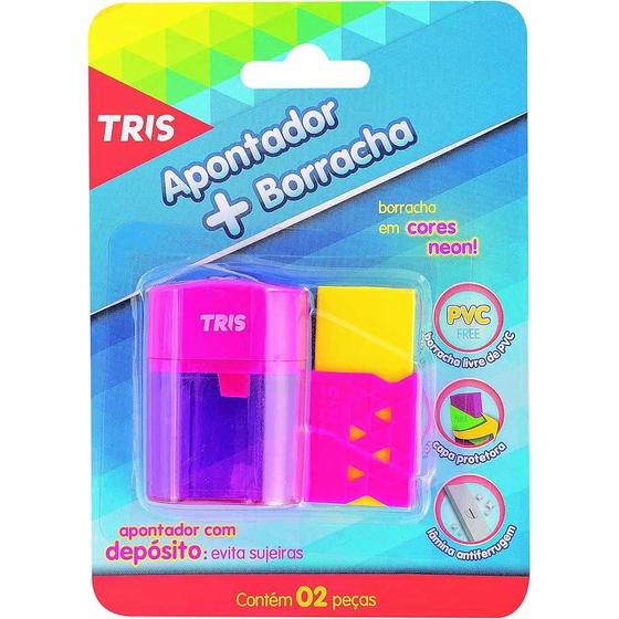 Imagem de Apontador E Borracha Basic Tris