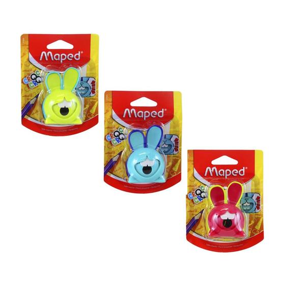 Imagem de Apontador Maped com Depósito Croc Croc Coelho 1 Furo Cores Diversas - Item Sortido