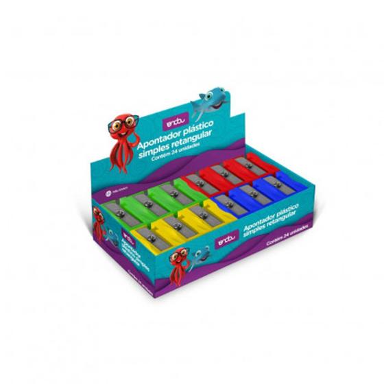 Imagem de Apontador plastico simples retangular cx 24 und - onda pro