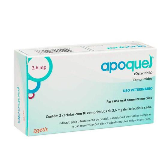 Imagem de Apoquel 3,6 Mg Cães 20 Comprimidos Anti Coceira - Zoetis ORIGINAL