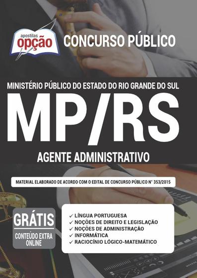 Imagem de Apostila Agente Administrativo Ministério Público - Mp Rs