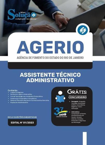 Imagem de Apostila Agerio 2023 - Assistente Técnico Administrativo