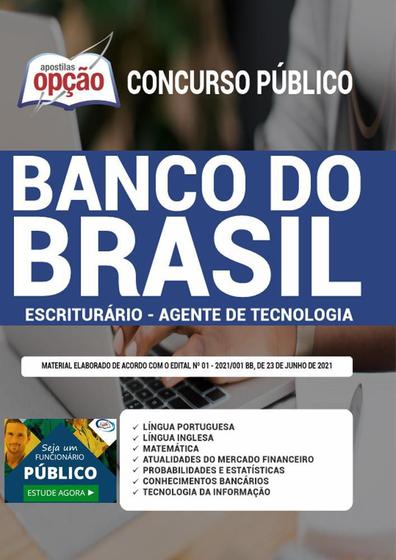 Imagem de Apostila Banco Do Brasil Escriturário Agente Tecnologia