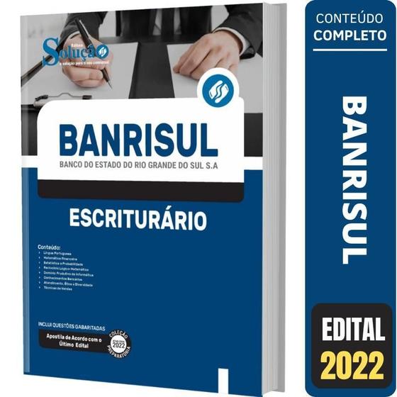 Imagem de Apostila Banrisul - Escriturário