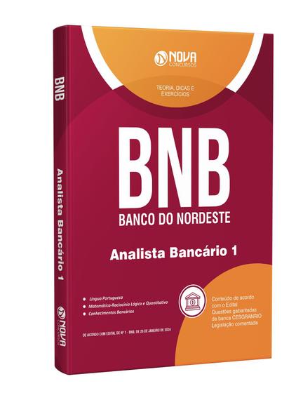 Imagem de Apostila BNB - Banco do Nordeste 2024 - Analista Bancário 1