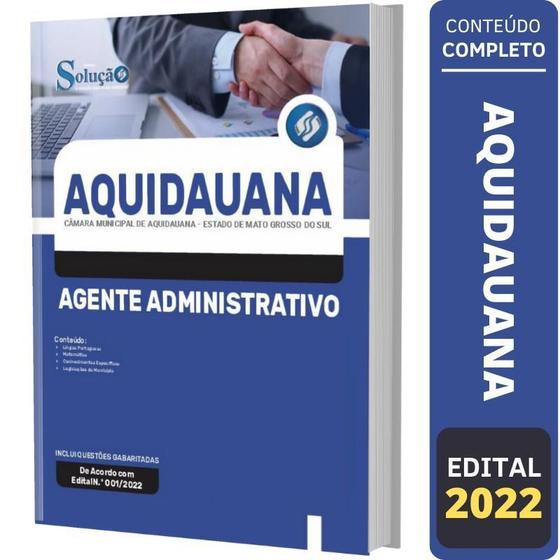 Imagem de Apostila Câmara Aquidauana Ms - Agente Administrativo