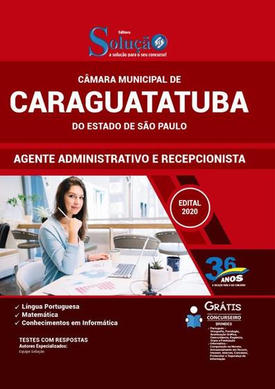 Imagem de Apostila Câmara Caraguatatuba Sp - Agente Administrativo - Editora Solucao