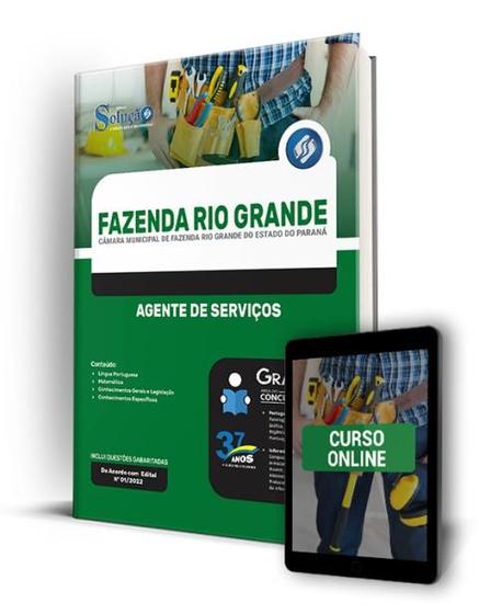 Imagem de Apostila Câmara de Fazenda Rio Grande - PR - Agente de Serviços