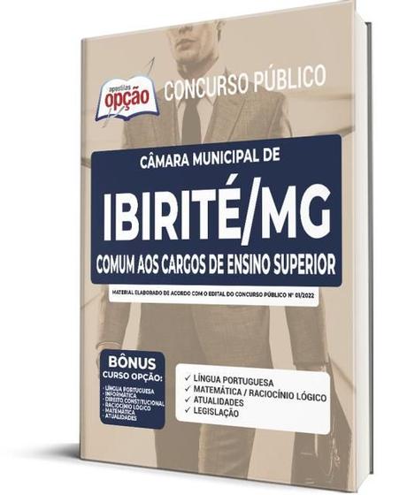 Imagem de Apostila Câmara De Ibirité Mg 2022 Cargos De Ensino Superior