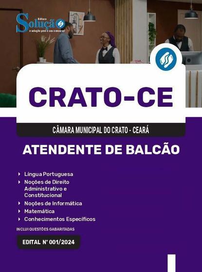 Imagem de Apostila Câmara Do Crato Ce 2024 - Atendente De Balcão