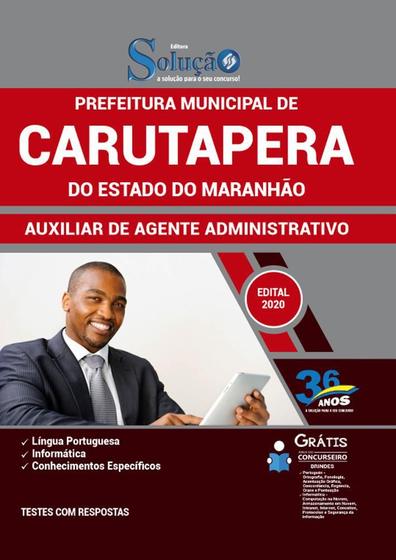 Imagem de Apostila Carutapera Ma - Auxiliar De Agente Administrativo