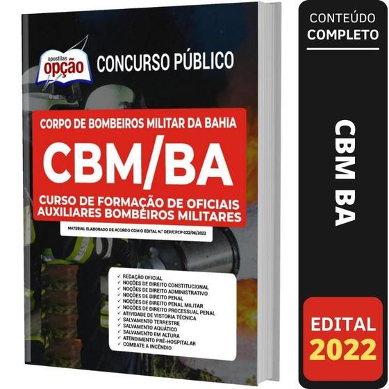 Imagem de Apostila Cbm Ba Oficiais Auxiliares Bombeiros Militares