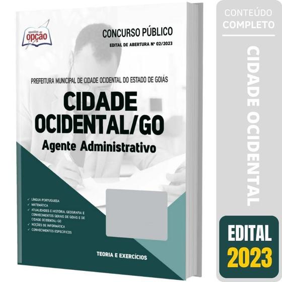 Imagem de Apostila Cidade Ocidental Go 2023 - Agente Administrativo