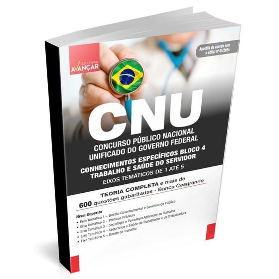 Apostila Cnu 2024 Concurso Nacional Unificado Bloco 4 Conhecimentos Específicos Eixos 5838