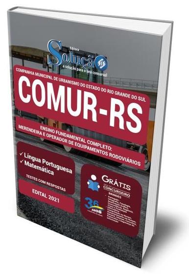 Imagem de Apostila COMUR-RS - Ensino Fundamental Completo: Merendeira e Operador de Equipamentos Rodoviários