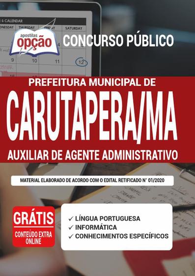 Imagem de Apostila Concurso Carutapera Auxiliar Agente Administrativo