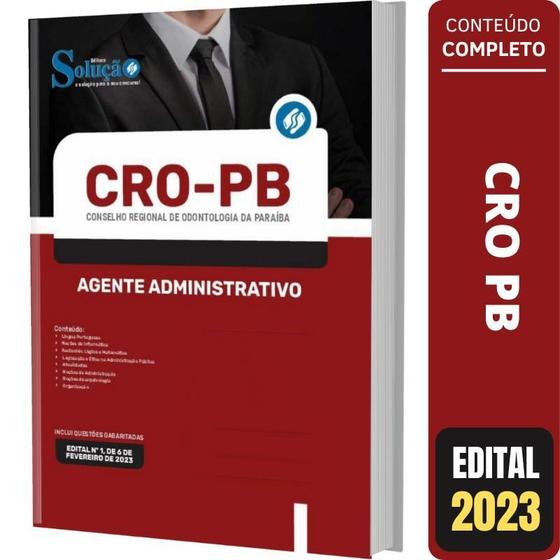 Imagem de Apostila Concurso Cro Pb - Agente Administrativo