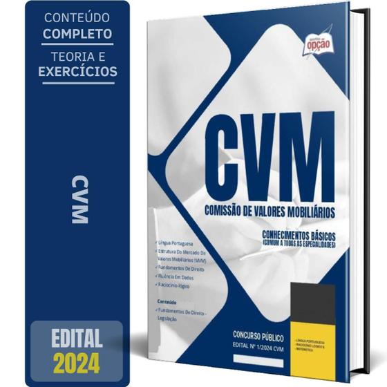 Imagem de Apostila Concurso Cvm 2024 Conhecimentos Básicos Comum A