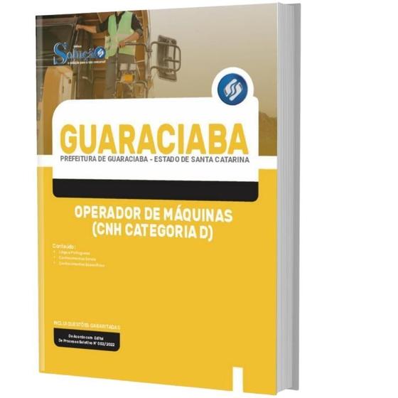 Imagem de Apostila Concurso Guaraciaba Operador De Máquinas (Cnh D)