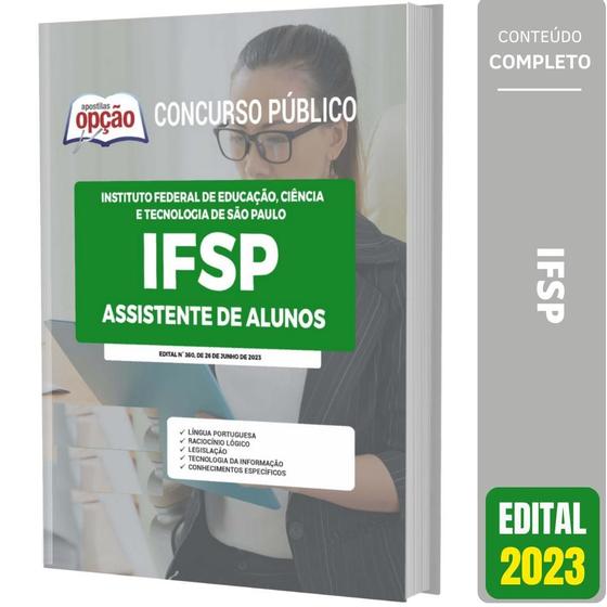 Imagem de Apostila Concurso Ifsp 2023 - Assistente De Alunos