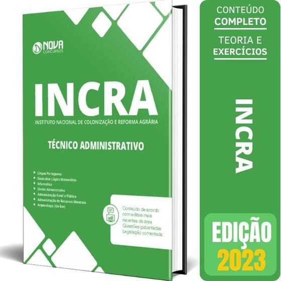 Imagem de Apostila Concurso Incra 2023 - Técnico Administrativo