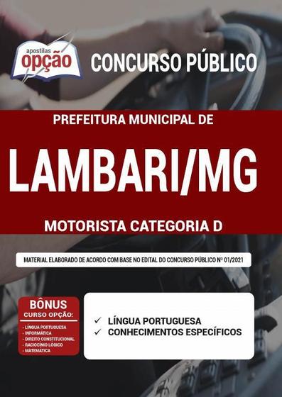 Imagem de Apostila Concurso Lambari Mg - Motorista Categoria D