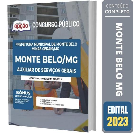 Imagem de Apostila Concurso Monte Belo Mg - Auxiliar Serviços Gerais