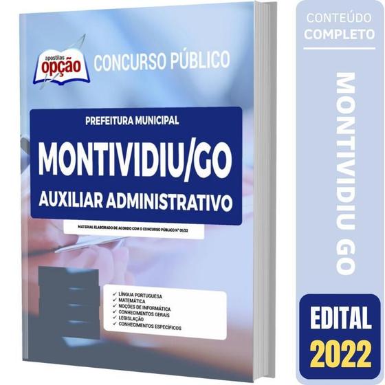 Imagem de Apostila Concurso Montividiu Go - Auxiliar Administrativo