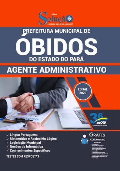 Imagem de Apostila Concurso Óbidos Pa - Agente Administrativo