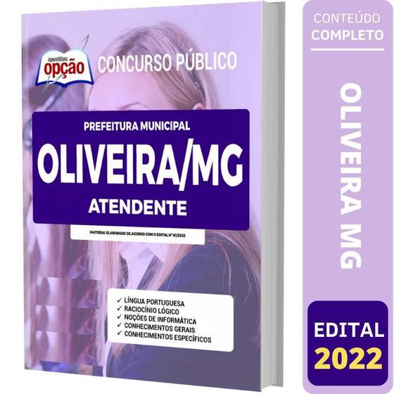 Imagem de Apostila Concurso Oliveira Mg - Atendente