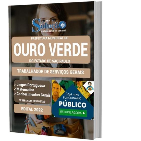 Imagem de Apostila Concurso Ouro Verde Sp Trabalhador Serviços Gerais