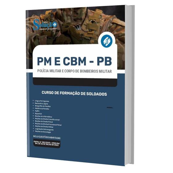 Imagem de Apostila Concurso Pm Pb E Cbm Pb 2023 - Soldados