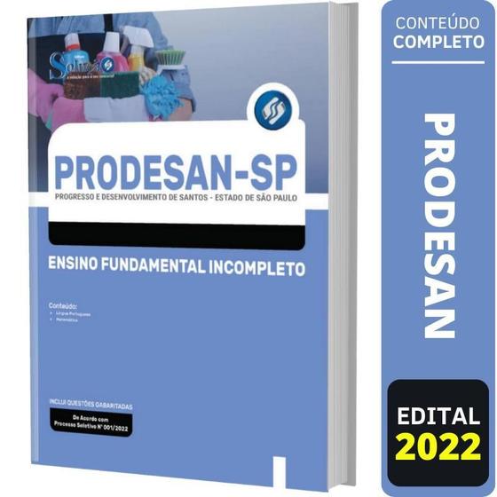 Imagem de Apostila Concurso Prodesan Sp - Fundamental Incompleto