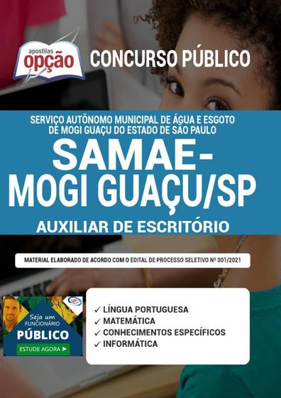 Imagem de Apostila Concurso Samae Mogi Guaçu Sp Auxiliar De Escritório