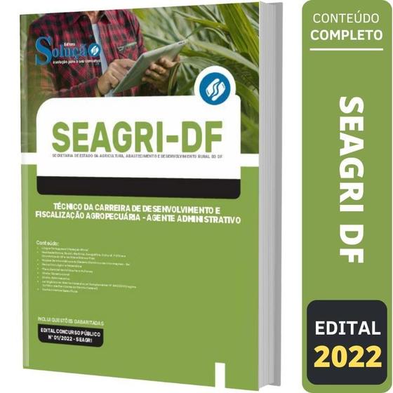 Imagem de Apostila Concurso Seagri Df - Agente Administrativo