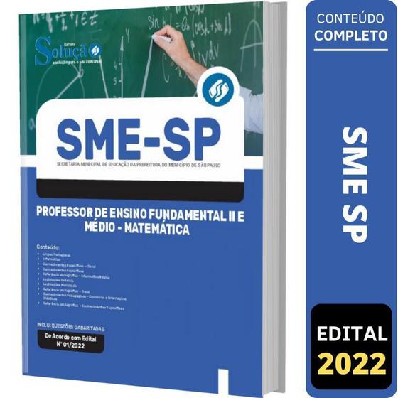 Imagem de Apostila Concurso Sme Sp - Professor 2 E Médio - Matemática