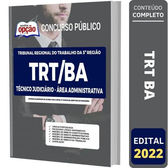 Imagem de Apostila Concurso Trt Ba - Técnico - Área Administrativa