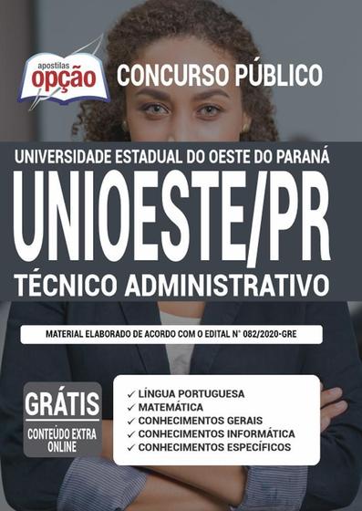 Imagem de Apostila Concurso Unioeste Pr - Técnico Administrativo