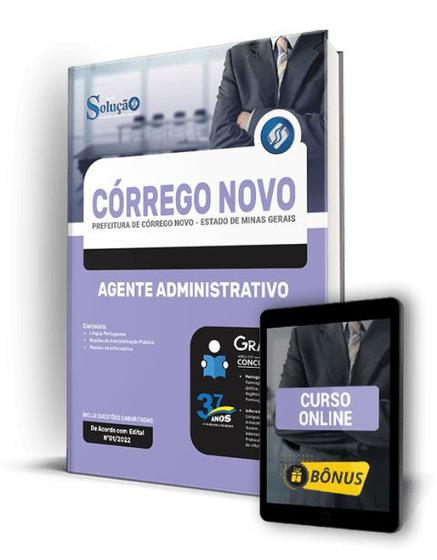 Imagem de Apostila Córrego Novo - MG 2022 - Agente Administrativo