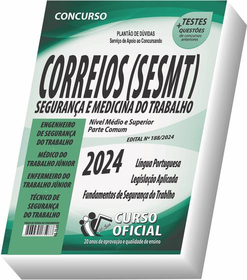 Imagem de Apostila Correios SESMT - Engenheiro - Médico - Enfermeiro - Técnico de Segurança do Trabalho - Parte Comum aos Cargos