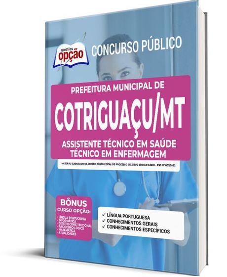 Imagem de Apostila Cotriguaçu - MT 2022 - Técnico em Enfermagem