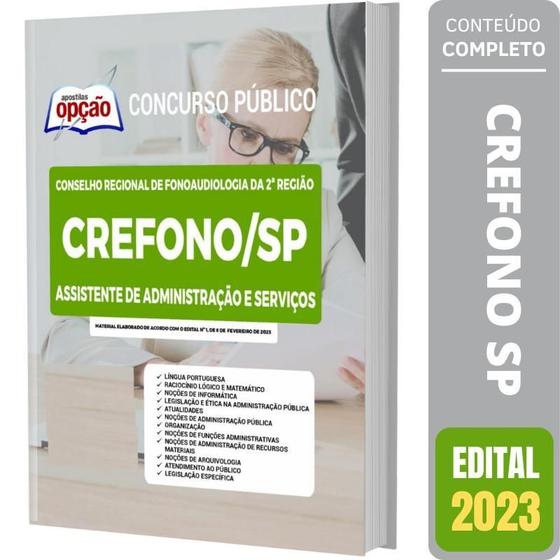 Imagem de Apostila Crefono Sp - Assistente De Administração E Serviços